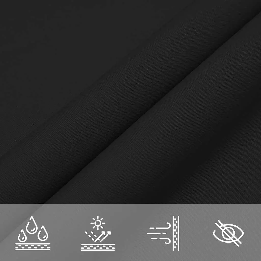 Rectangular Sunshade Sail Outdoor Shade 3x6m Black PU Coated Oxford Fabric