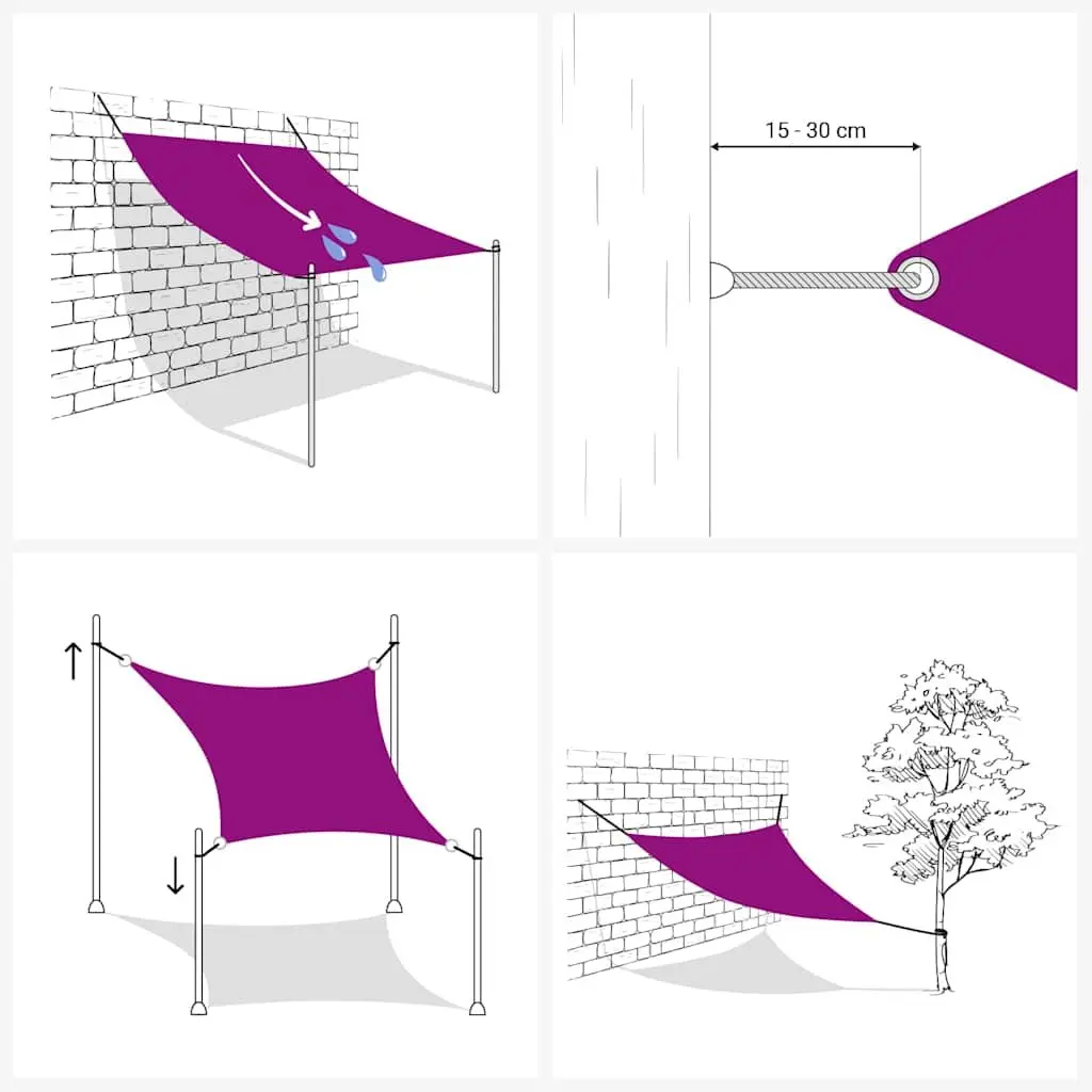Rectangular Sunshade Sail Outdoor UV Protection 3.5x5m Black Oxford Fabric