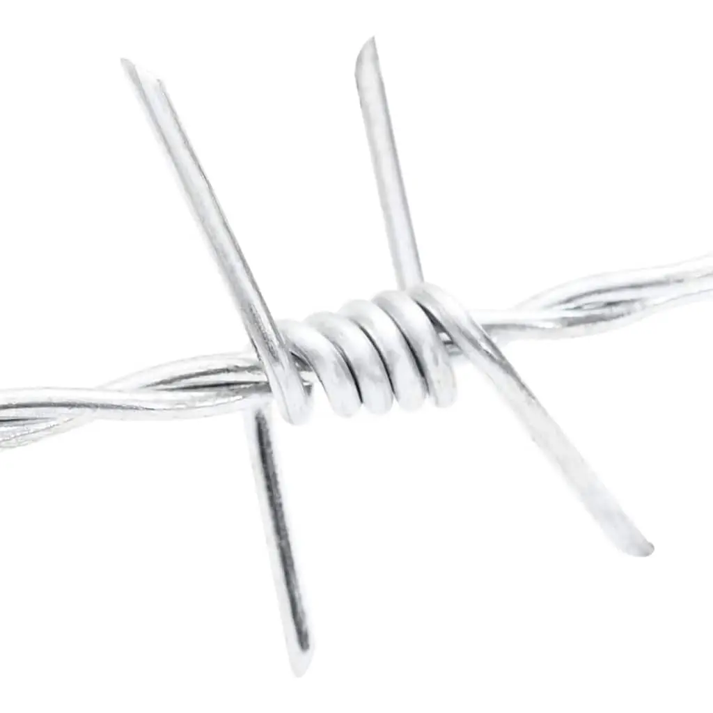 Barbed Wire Fencing 500m 2-Strand 4-Point Galvanised Steel Blue