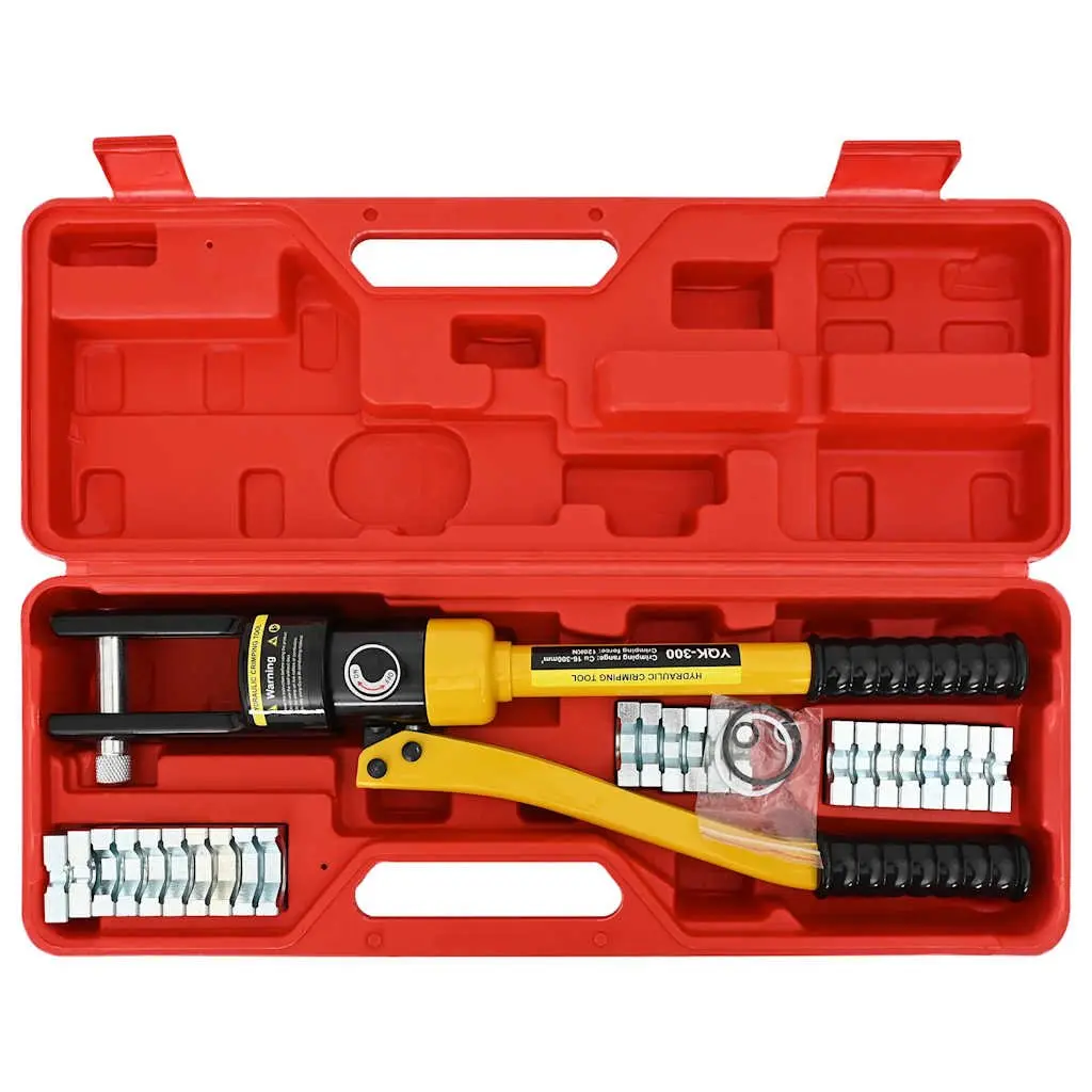 Hydraulic Crimping Tool Cable Lug Crimper 10-300mm² 360° Rotating Head Red
