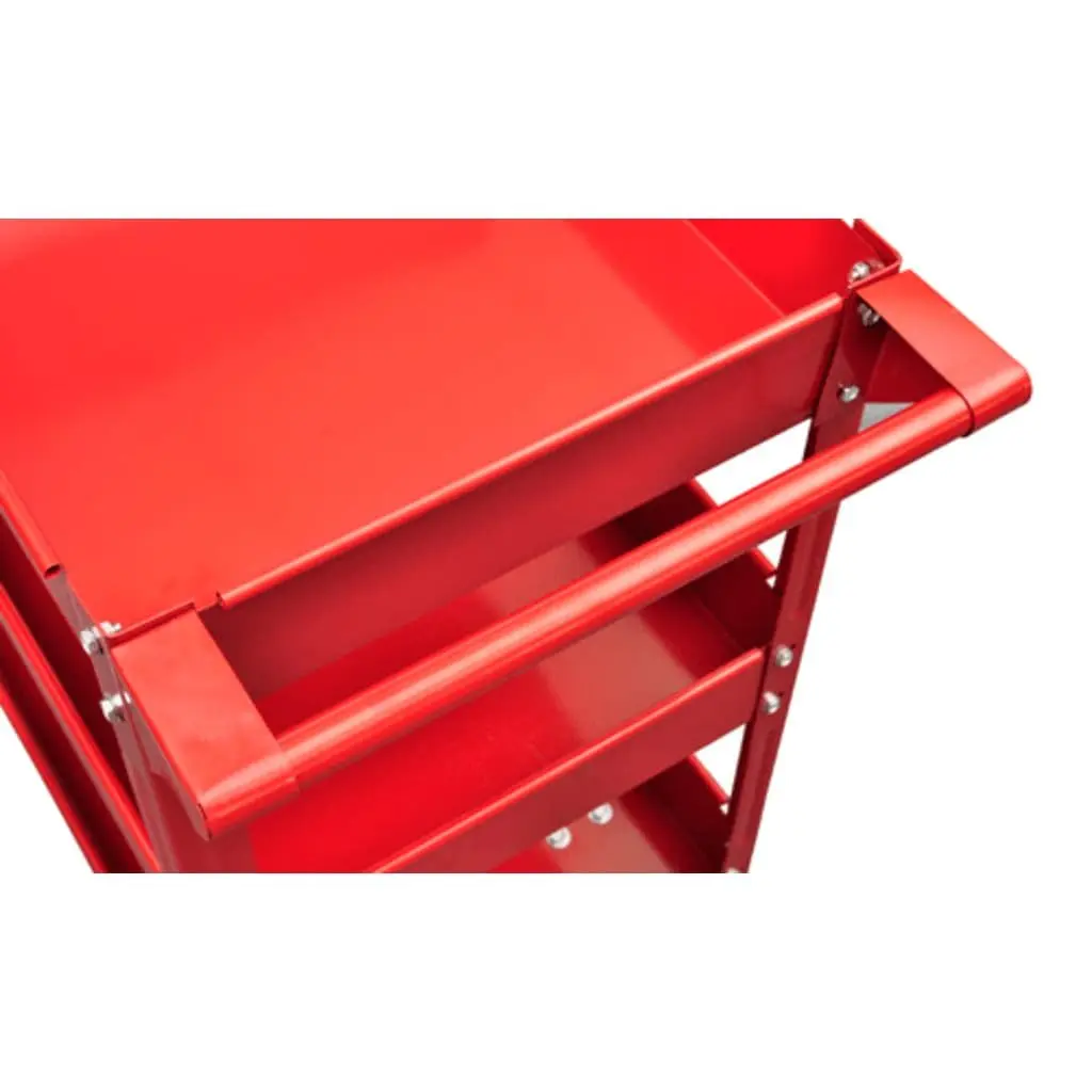 Workshop Tool Trolley Storage Cart 3 Shelf 100kg Capacity Multicolour
