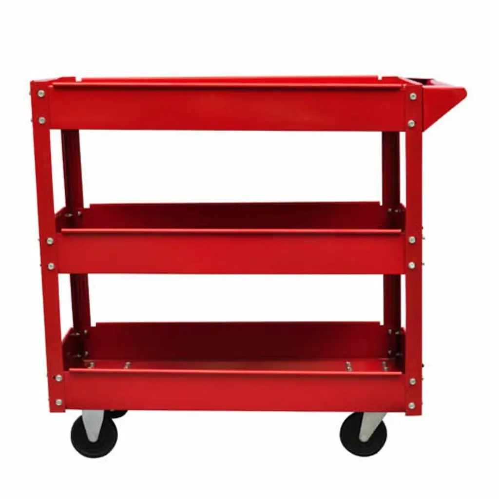 Workshop Tool Trolley 3 Shelves 100kg Load Capacity Multicolour