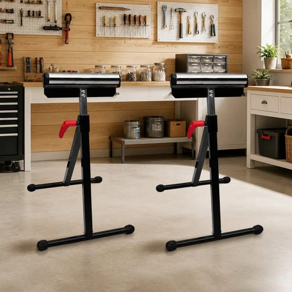 Roller Stands Adjustable Height Support for Bench Saw Planers Workbench Multicolour