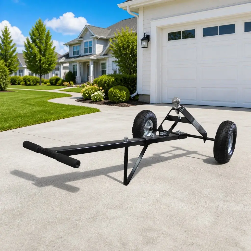 Trailer Dolly for RV and Boat Towing 275kg Capacity All-Terrain Silver Inflatable Tires