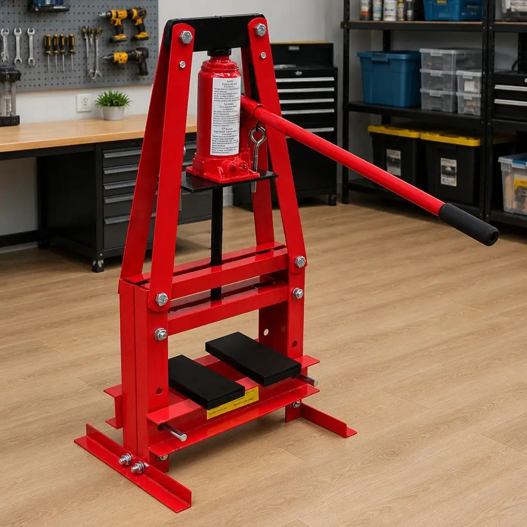 6 Ton Hydraulic Floor Shop Press Heavy Duty Automotive Bearing Bushing Press Red