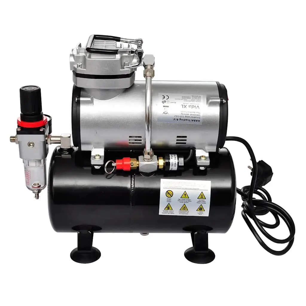 Airbrush Compressor Set Professional Tattoo Art 3 Piece Mini Piston Compressor 3 Litre Air Tank 3 Spray Guns