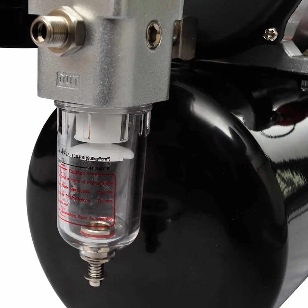 Airbrush Compressor Set Professional Tattoo Art 3 Piece Mini Piston Compressor 3 Litre Air Tank 3 Spray Guns