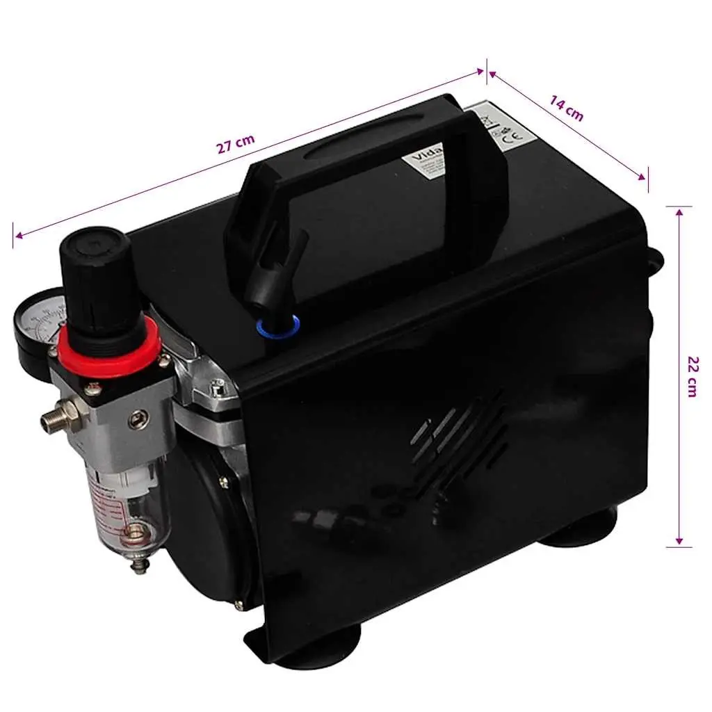 Airbrush Compressor Set 255x135x220mm Art Craft Hobby 3 Spray Guns