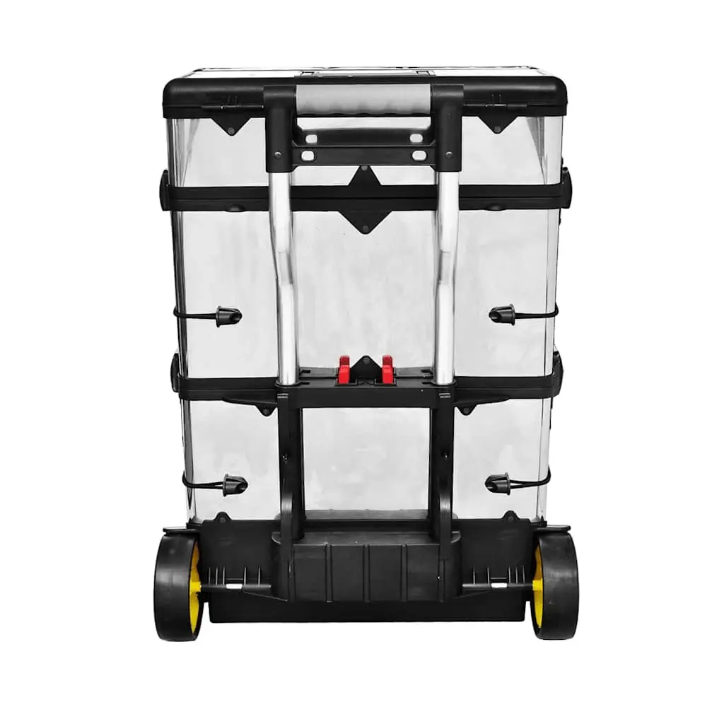 3-Part Tool Box Mobile Storage Organiser 2-Drawer Compartment Silver