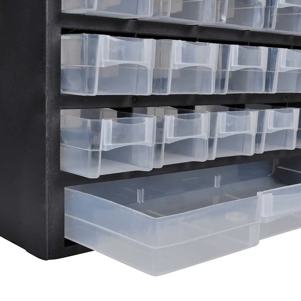 41-Drawer Plastic Storage Cabinet Organizer for Workshop Garage Black