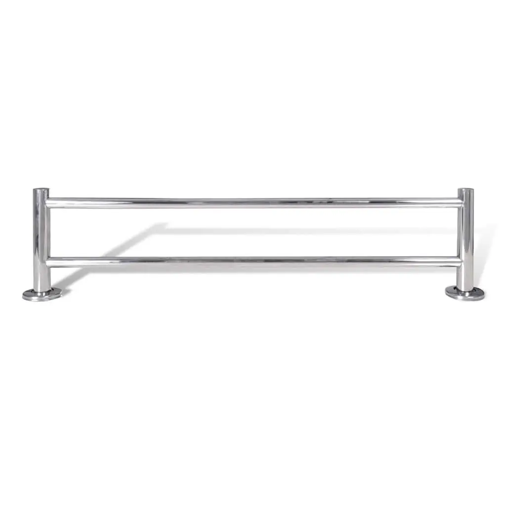 Wall Mounted Towel Rack 2 Tubes Silver Bathroom Storage Bar