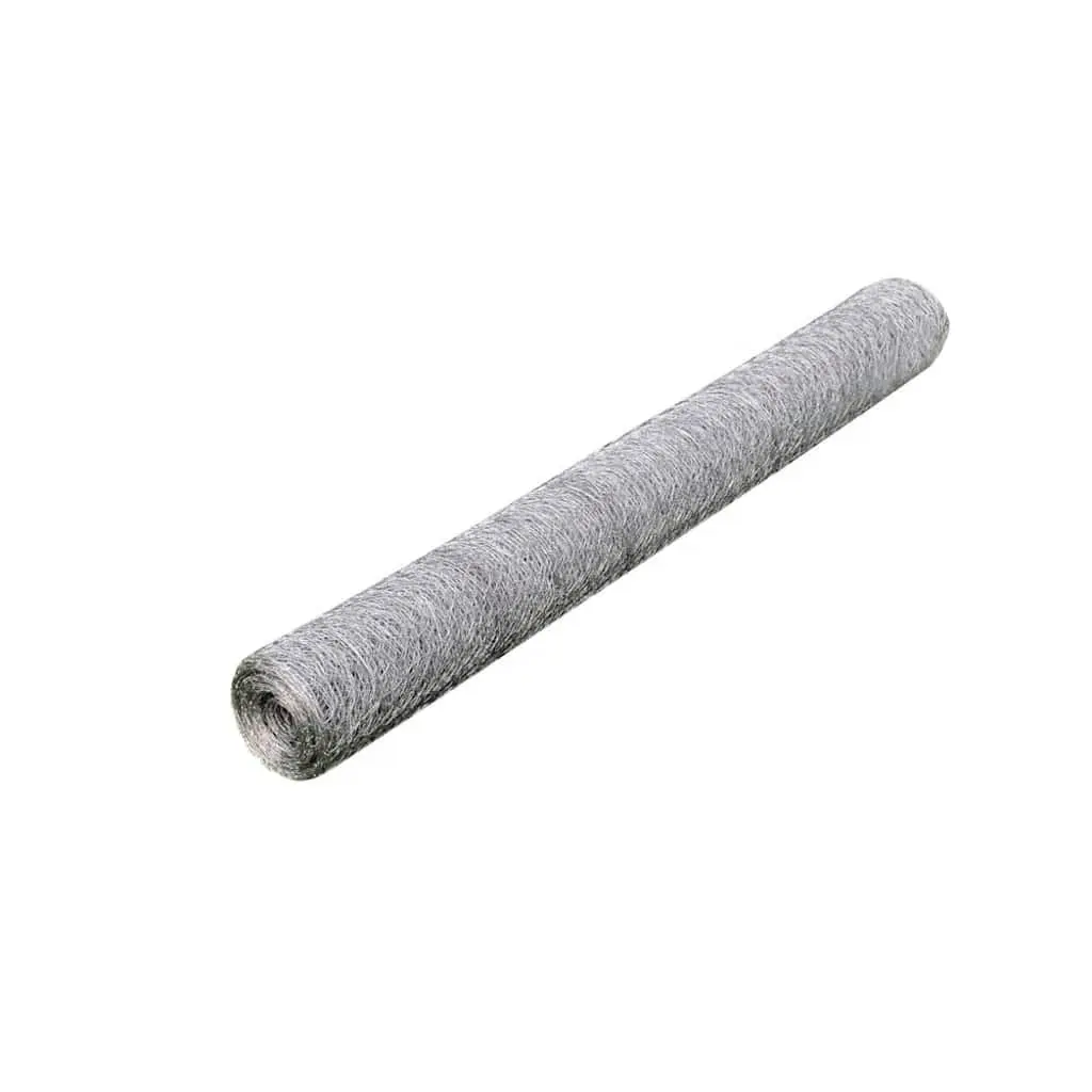 Chicken Wire Fence Galvanised Steel 25x1m Poultry Netting Silver