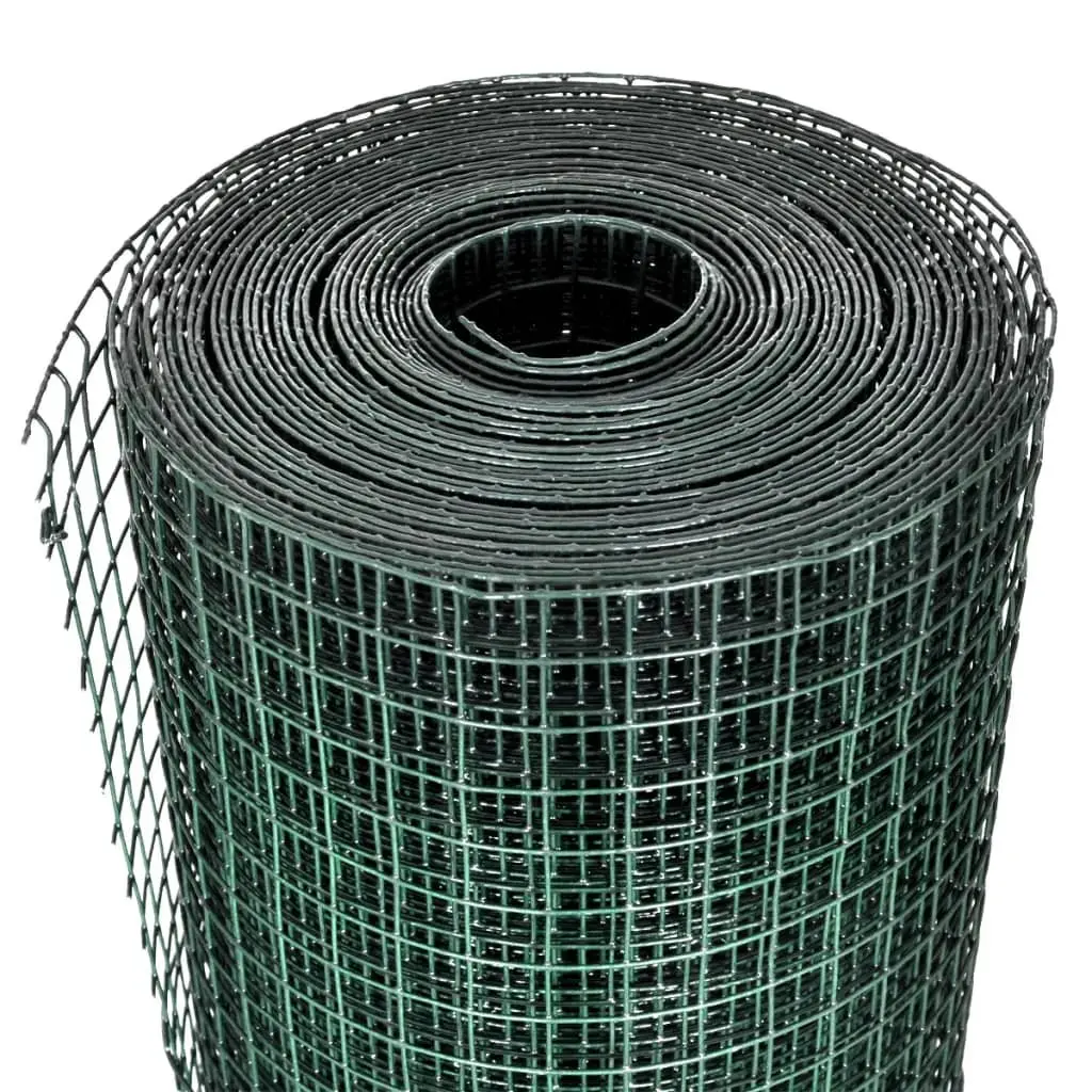 Wire Mesh Fence Panel Poultry Confinement 10x1m Green