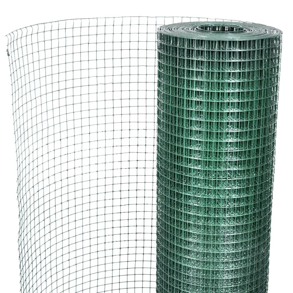 Wire Mesh Fence Panel Poultry Confinement 10x1m Green