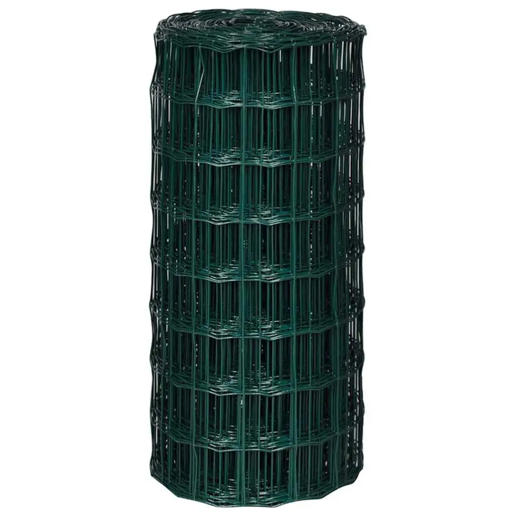 Euro Fence Panel Green Steel Wire Mesh 25m Garden Poultry Farm Fencing Barrier 0.8m Height