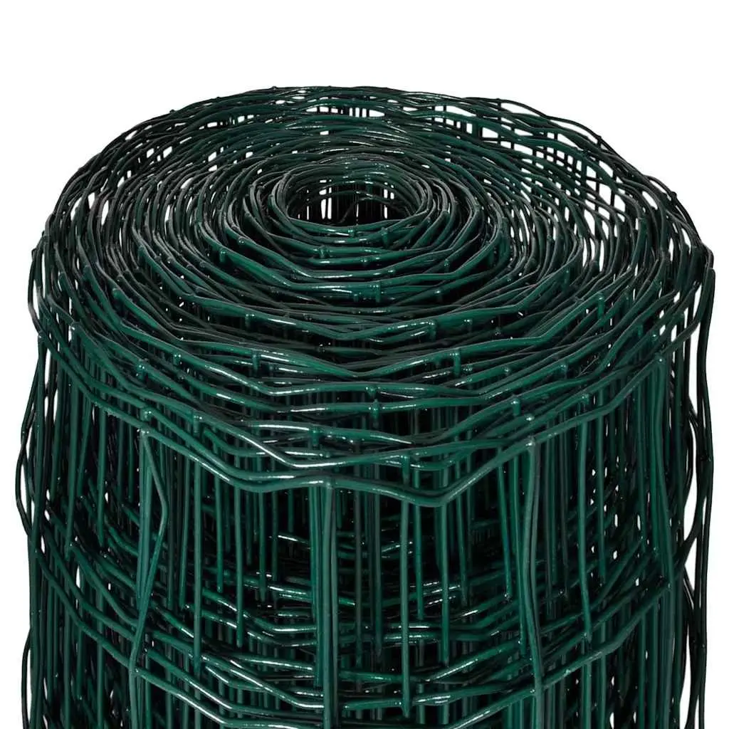 Euro Fence Panel Green Steel Wire Mesh 25m Garden Poultry Farm Fencing Barrier 0.8m Height