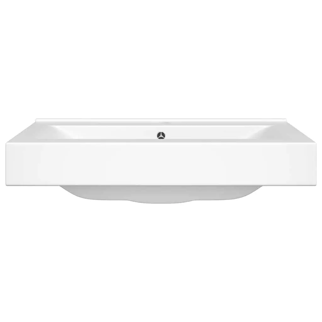 Rectangular Ceramic Basin Bathroom White Sink Wash Vessel Faucet Hole