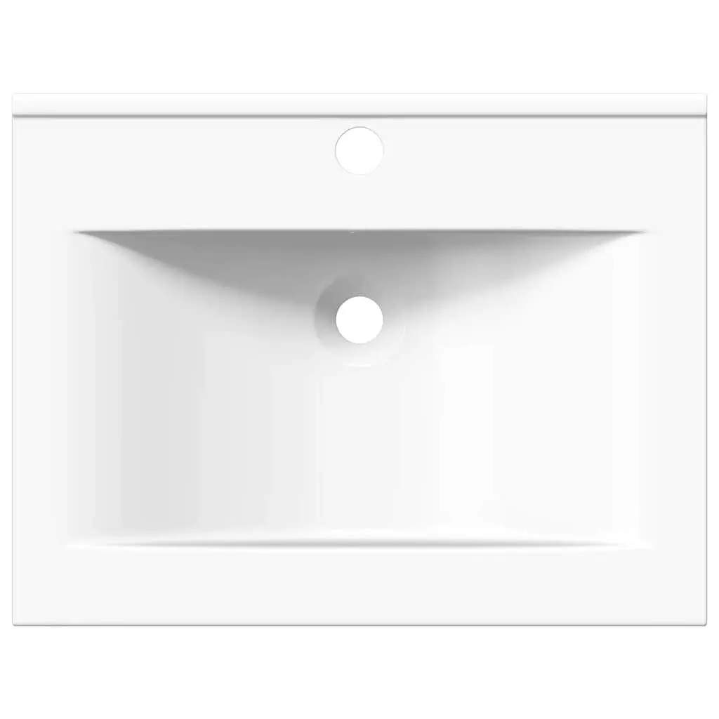 Rectangular Ceramic Basin Bathroom White Sink Wash Vessel Faucet Hole
