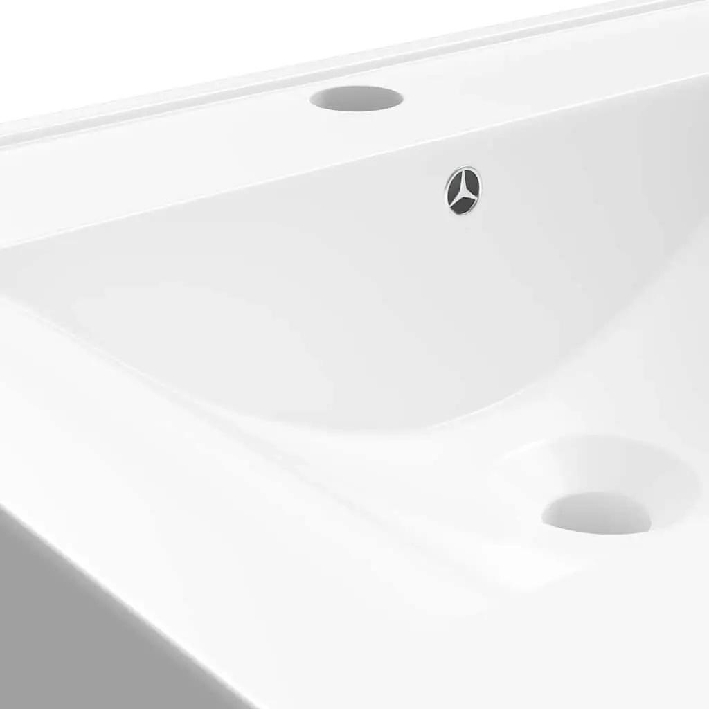 Rectangular Ceramic Basin Bathroom White Sink Wash Vessel Faucet Hole