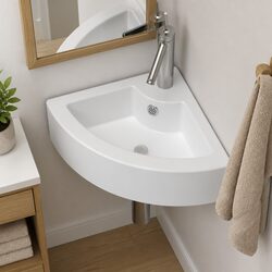 Practical Ceramic Basin Sink with Overflow Feature 45x32x12.5cm