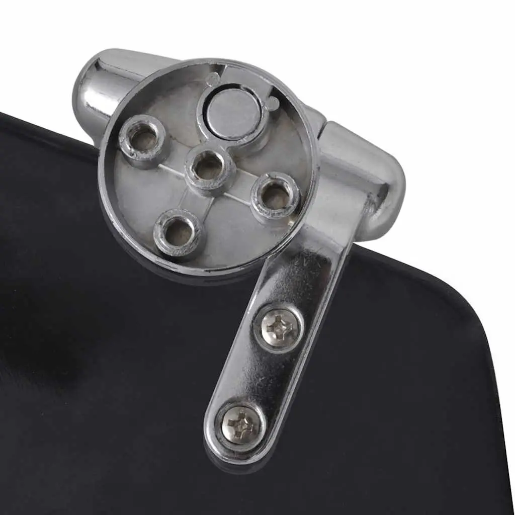 Toilet Seat Soft Close Lid MDF Black Adjustable Chrome-Zinc Hinges