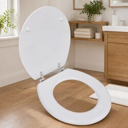 Reliable White MDF Toilet Seat with Easy Installation