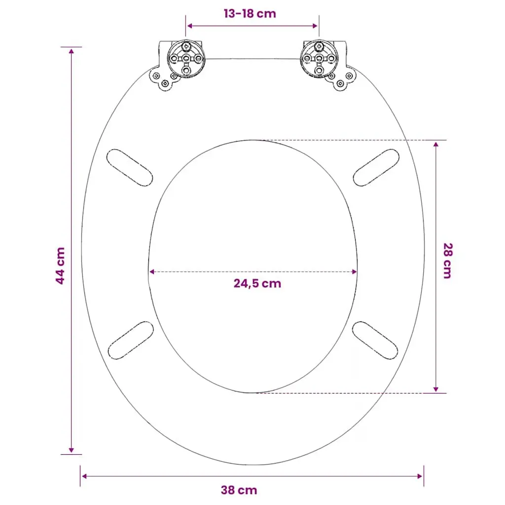 White MDF Toilet Seat with Lid Universal Bathroom Fixture Easy Clean Design