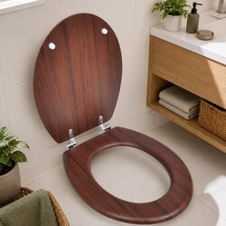 Reliable Brown MDF Toilet Seat for Everyday Use
