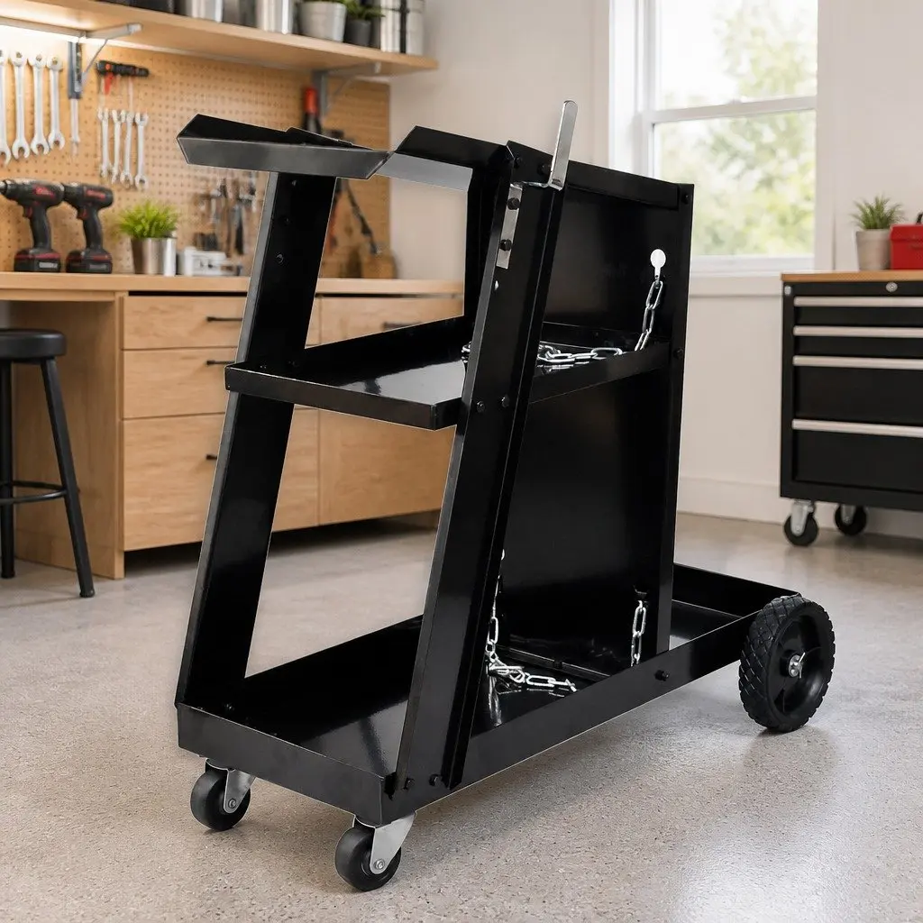 Welding Cart Trolley Workshop Storage Organiser 3 Shelf Green