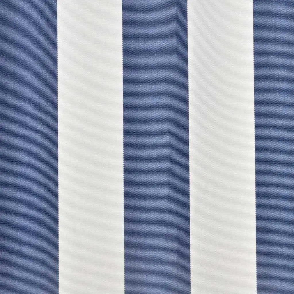 Replacement Awning Fabric Polyester 4x3m UV Resistant Blue White for Patios