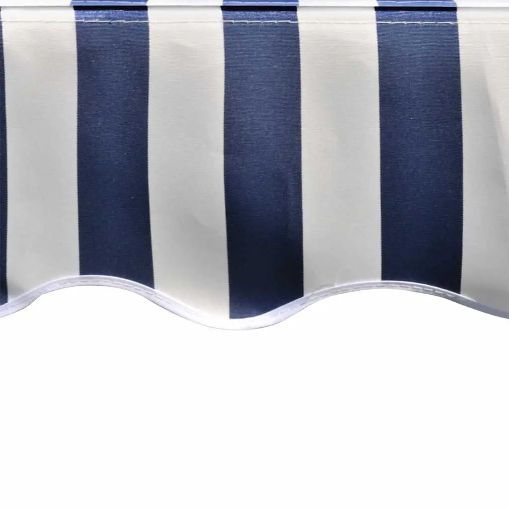 Replacement Awning Fabric Polyester 4x3m UV Resistant Blue White for Patios