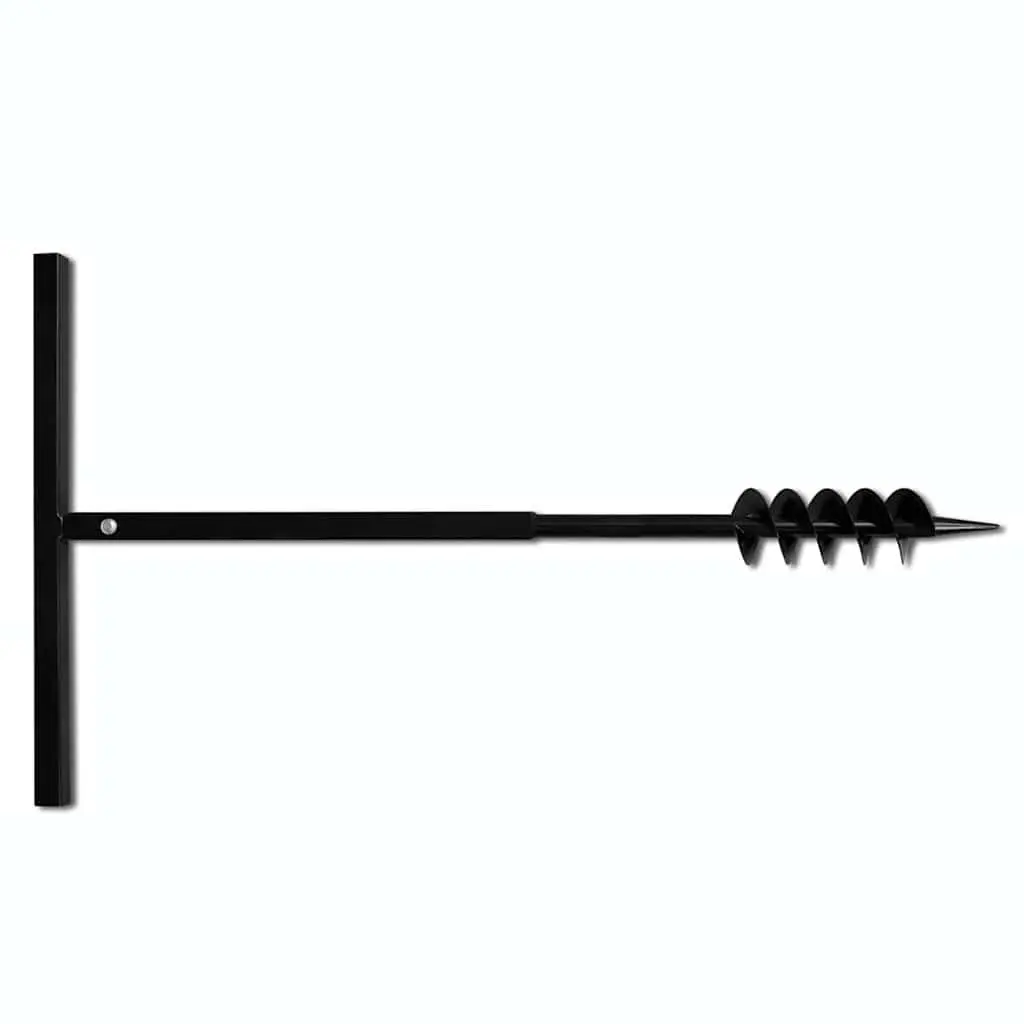 Ground Drill Auger Bit 80mm Double Spirals Gardening Tool Black