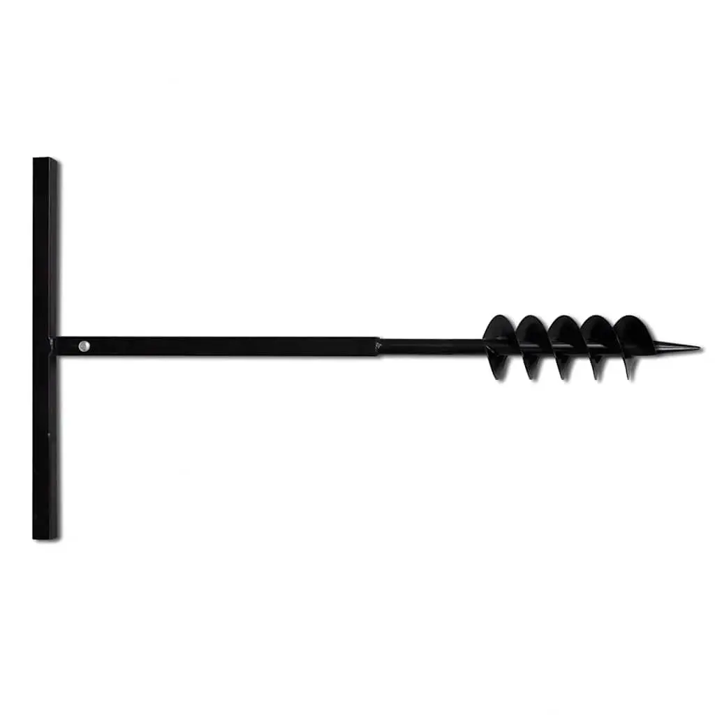 Ground Drill Auger Bit 100mm Double Spiral Handle Steel Soil Digging Planting