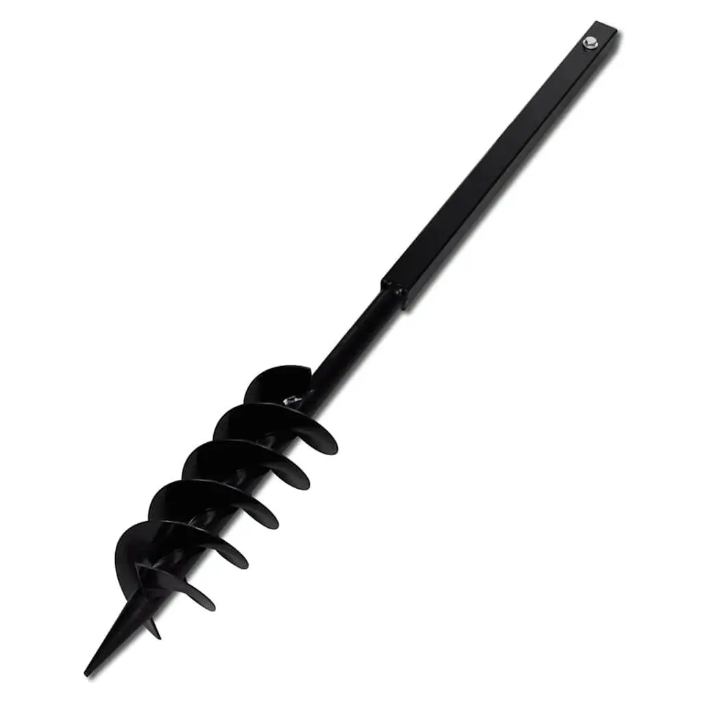 Ground Drill Auger Bit 100mm Double Spiral Handle Steel Soil Digging Planting