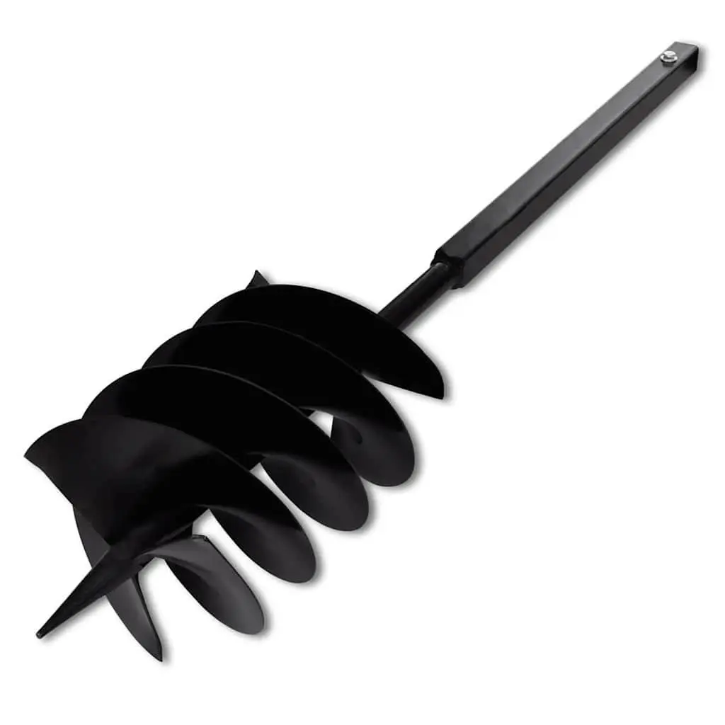 Ground Drill Auger Bit Gardening Tool 200mm Steel Handle Black