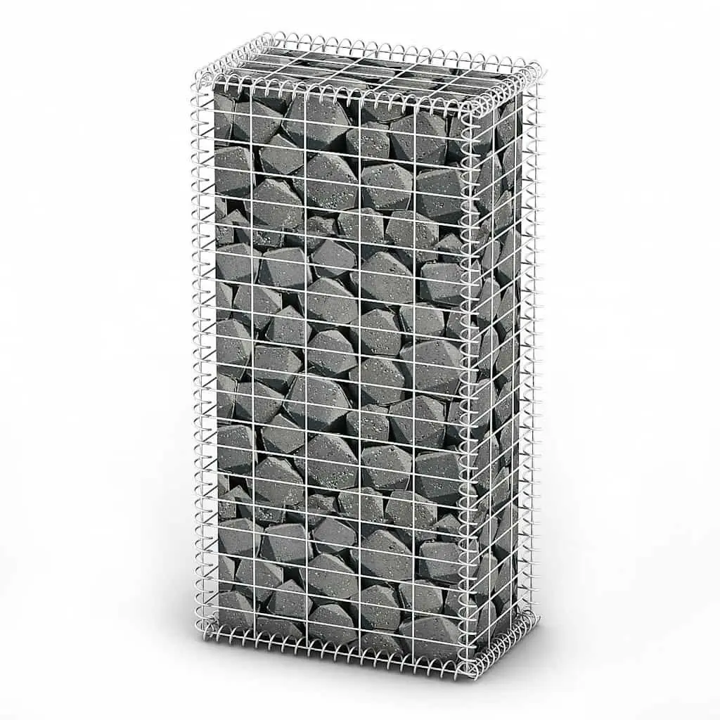 Gabion Basket Retaining Wall 100 x 50 x 30 cm Galvanised Steel Wire Mesh Silver