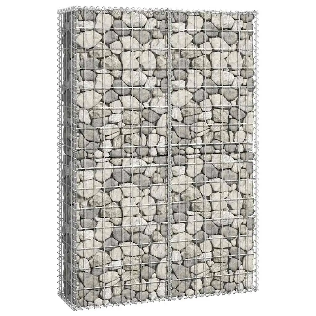 Gabion Basket Garden Retaining Wall Galvanised Steel Mesh 150x100x30cm Silver with Lids