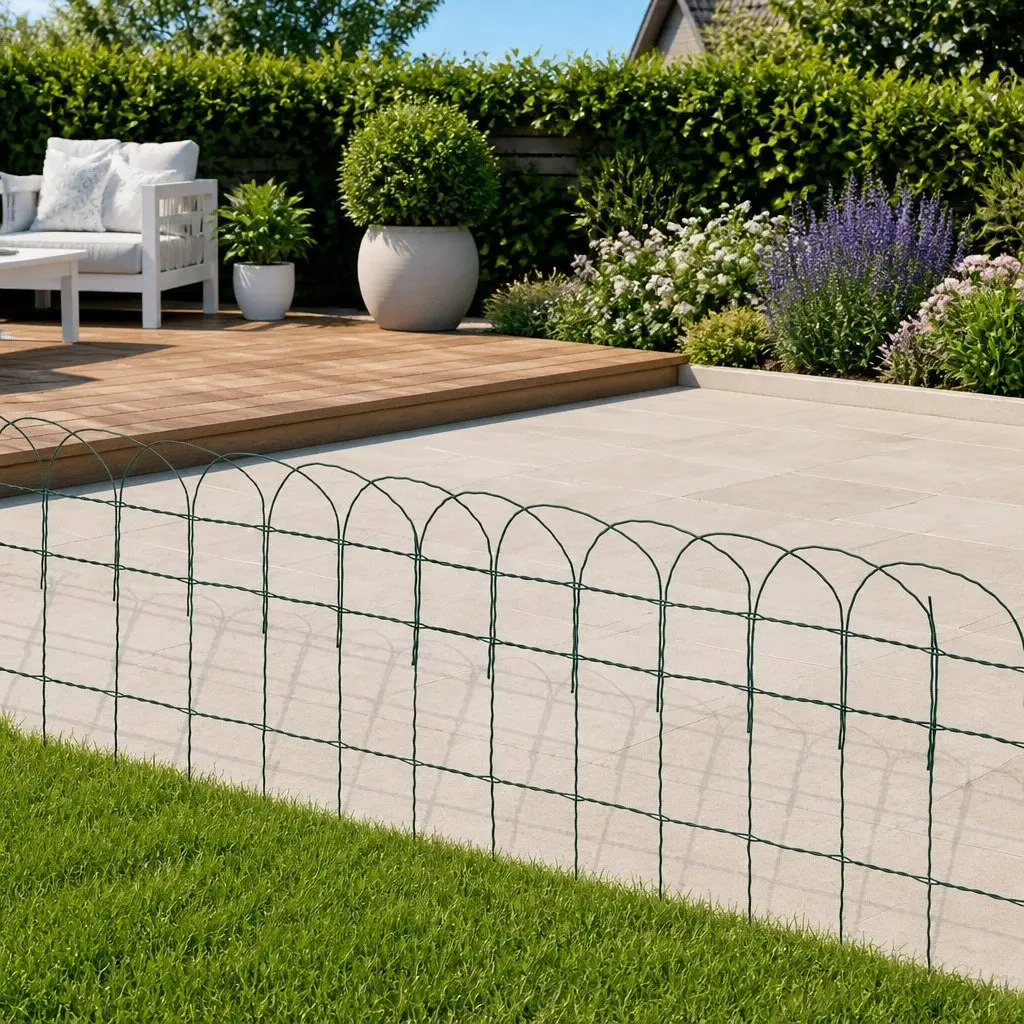 Garden Border Fence Outdoor Edging 25m Green