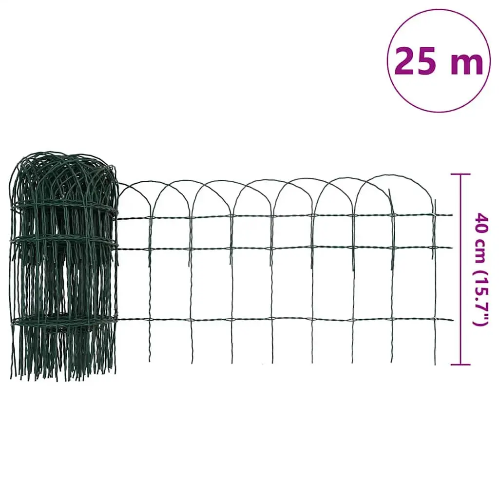Garden Border Fence Outdoor Edging 25m Green