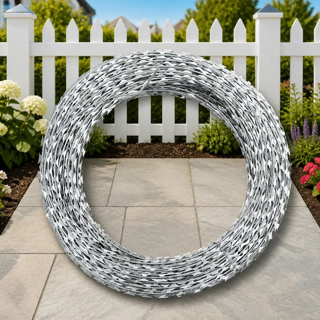 Razor Wire Helical Coil 100m Garden Yard Fence Security Protection Green