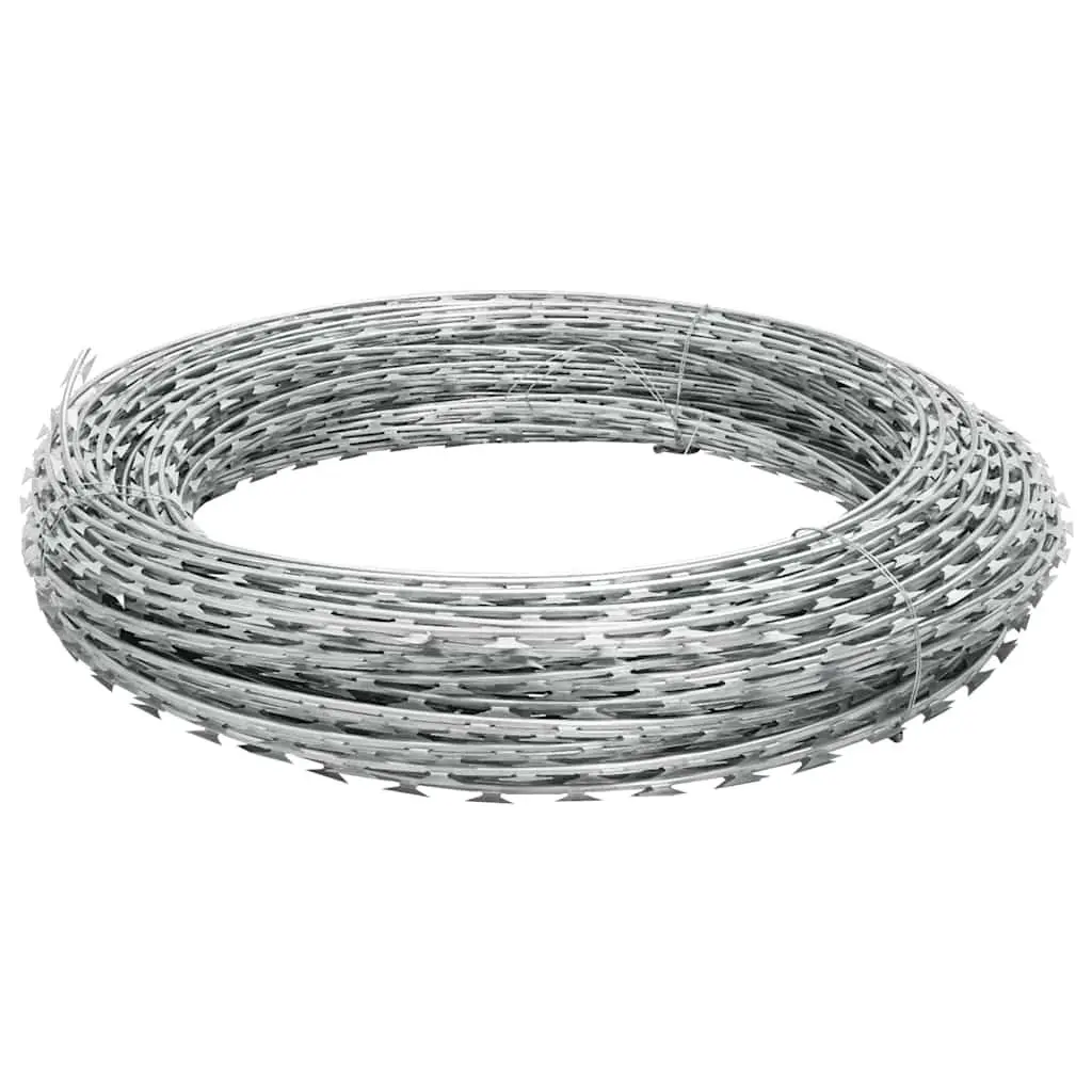 Razor Wire Helical Roll Security Fence 60m Galvanised Steel Silver