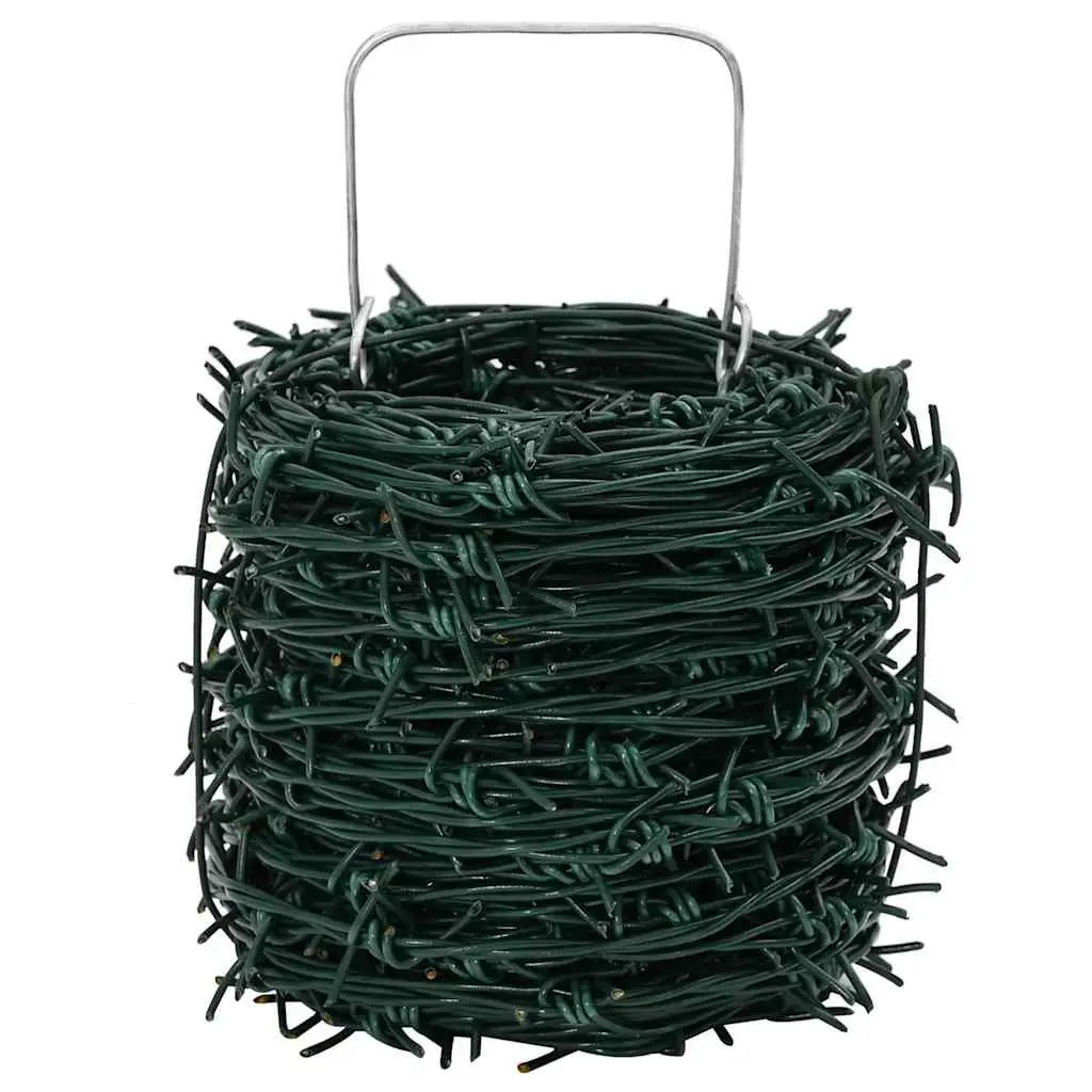 Barbed Wire Roll Security 100m Silver Garden Fence Outdoor Yard Protection