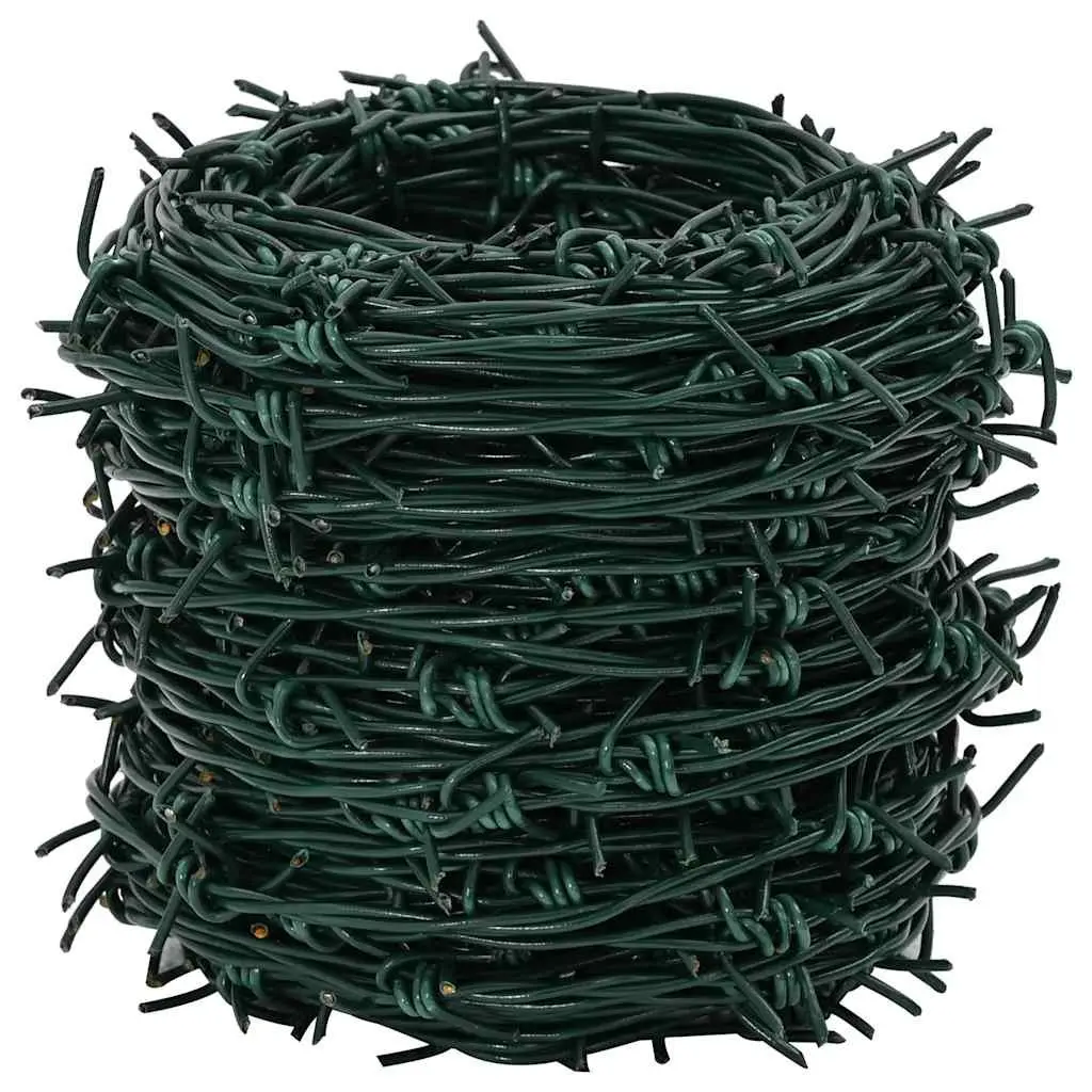 Barbed Wire Roll Security 100m Silver Garden Fence Outdoor Yard Protection