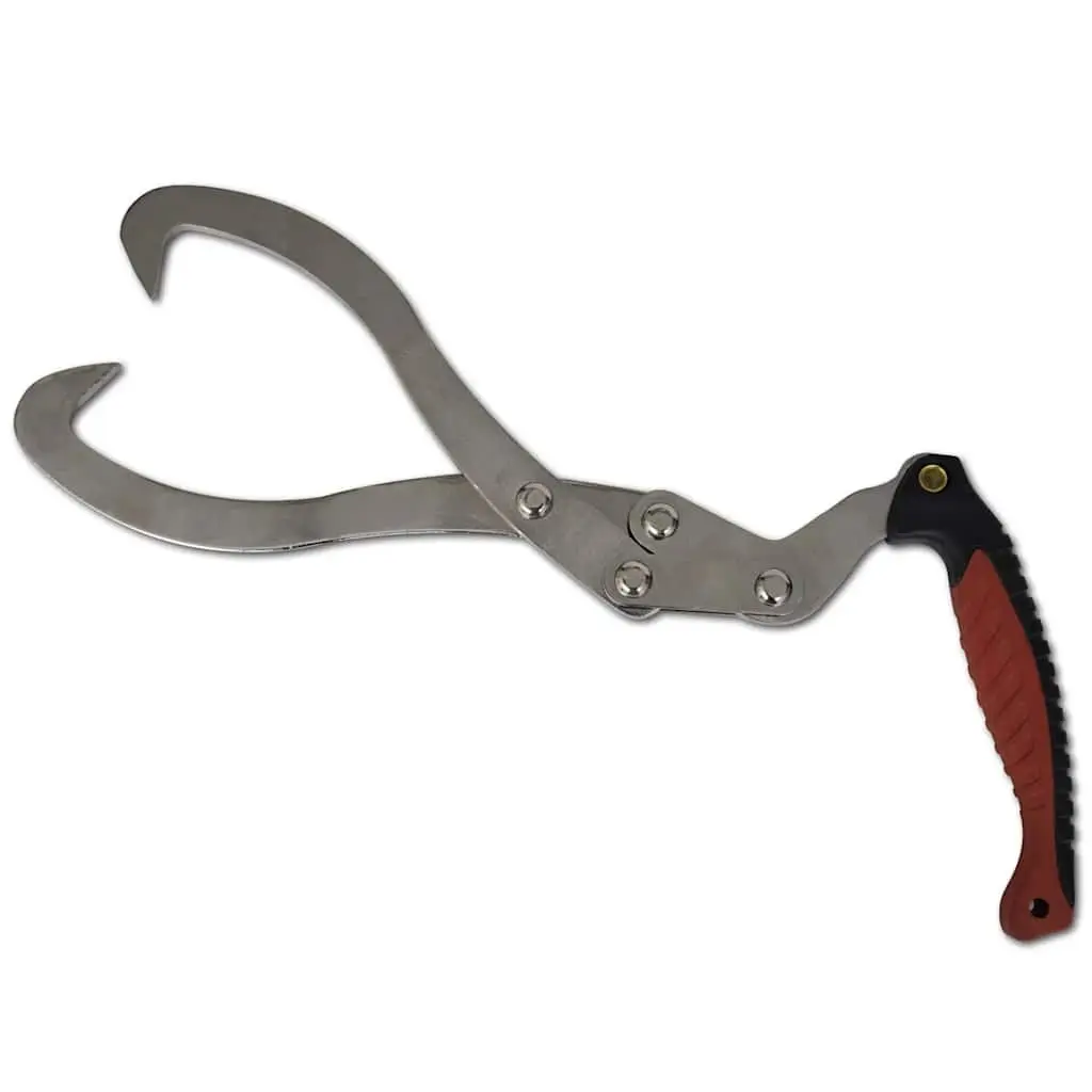 Log Tongs Lifting Tool Ergonomic Handle Black 2 Piece Set
