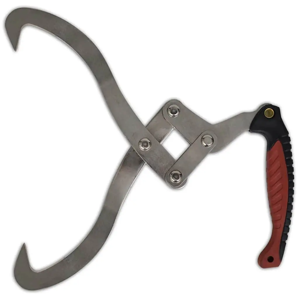 Log Tongs Lifting Tool Ergonomic Handle Black 2 Piece Set