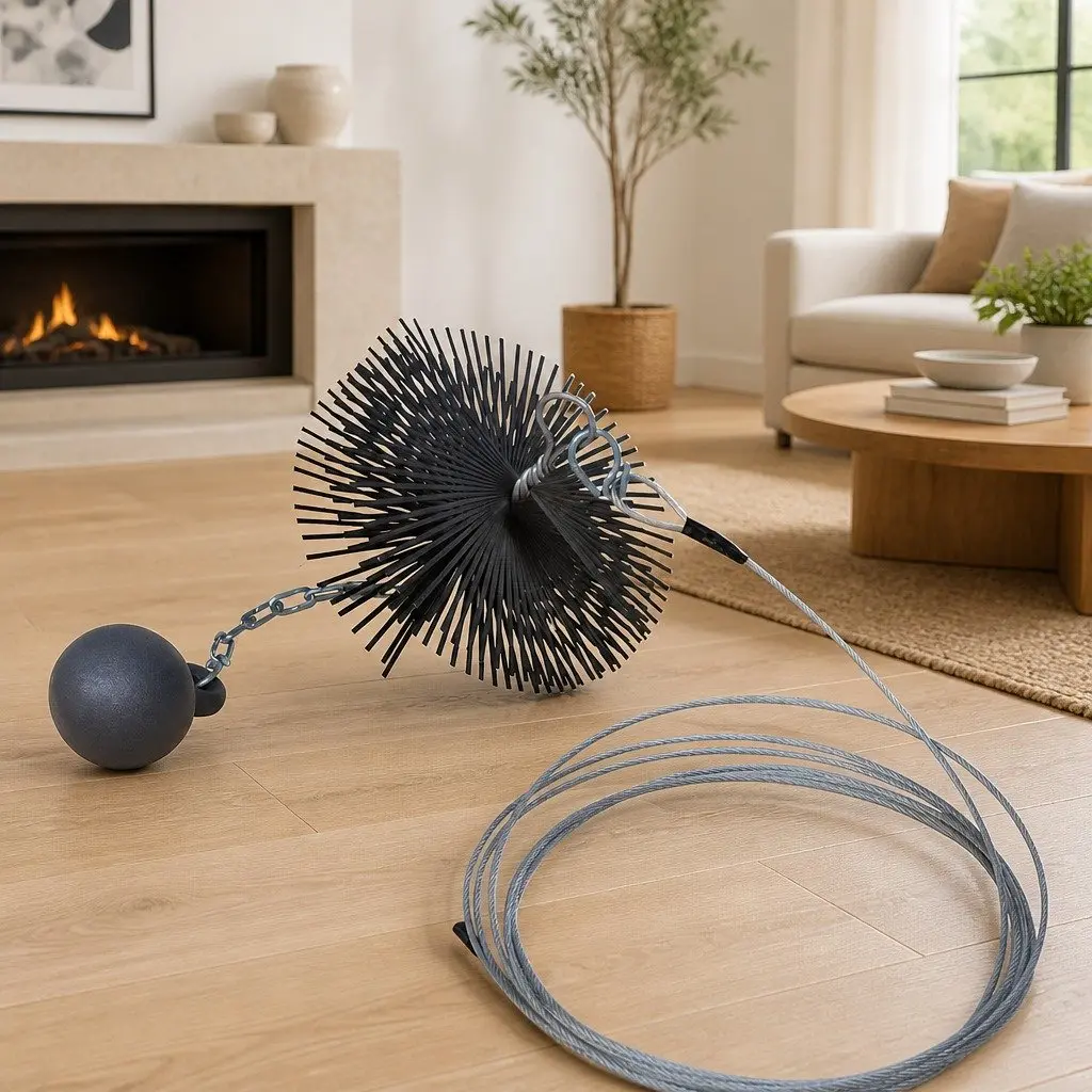 Chimney Cleaning Brush 20cm Diameter Durable Tool with Chain Ball