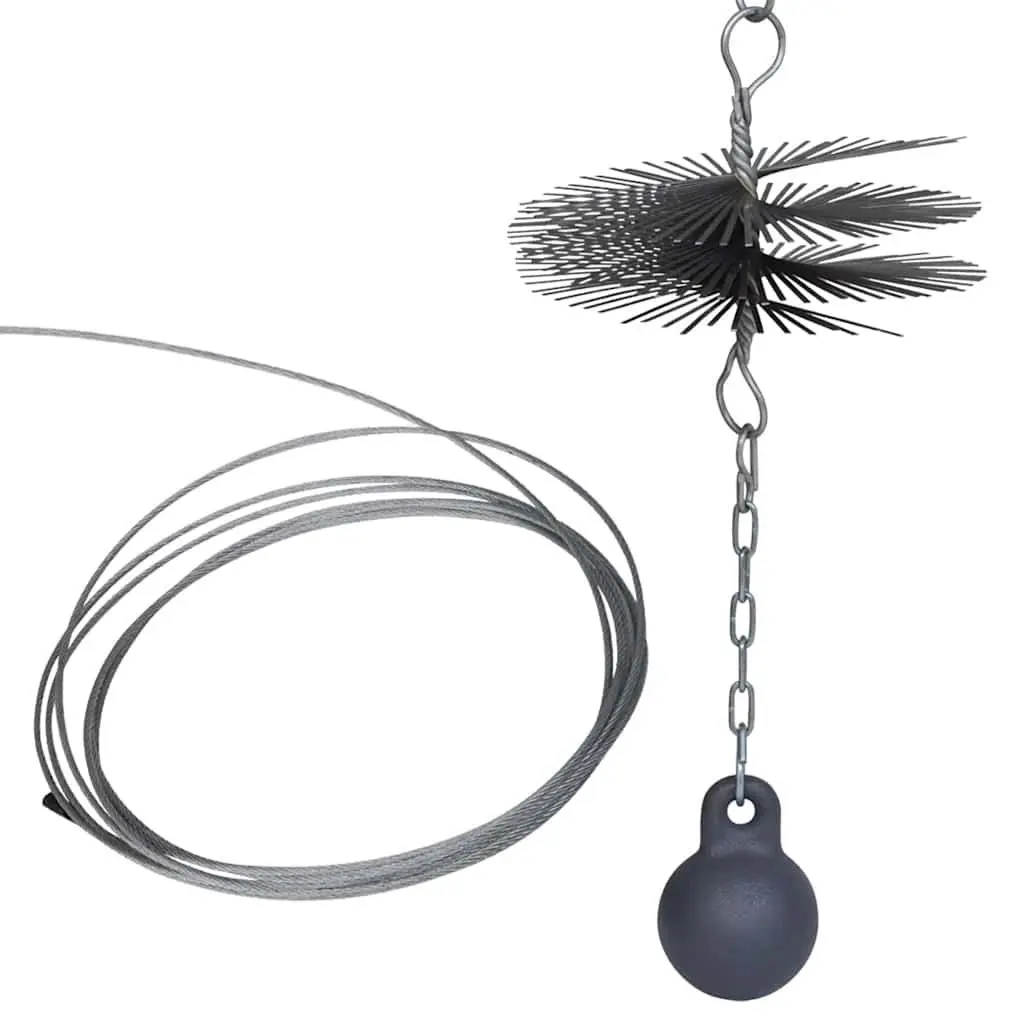 Chimney Cleaning Brush 20cm Diameter Durable Tool with Chain Ball