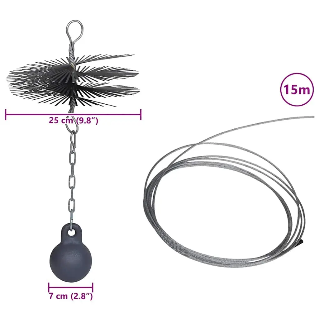 Chimney Cleaning Brush 25cm Diameter Eyelet Thread