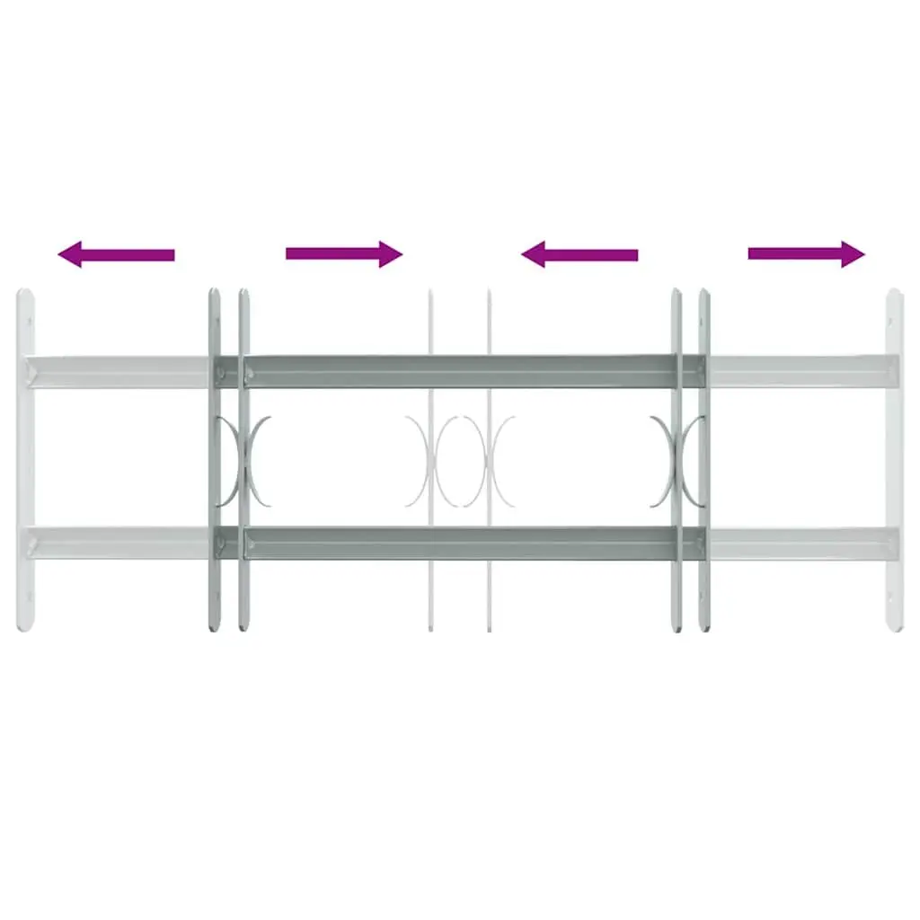 Window Security Grille Protection Adjustable 500-650 mm Silver