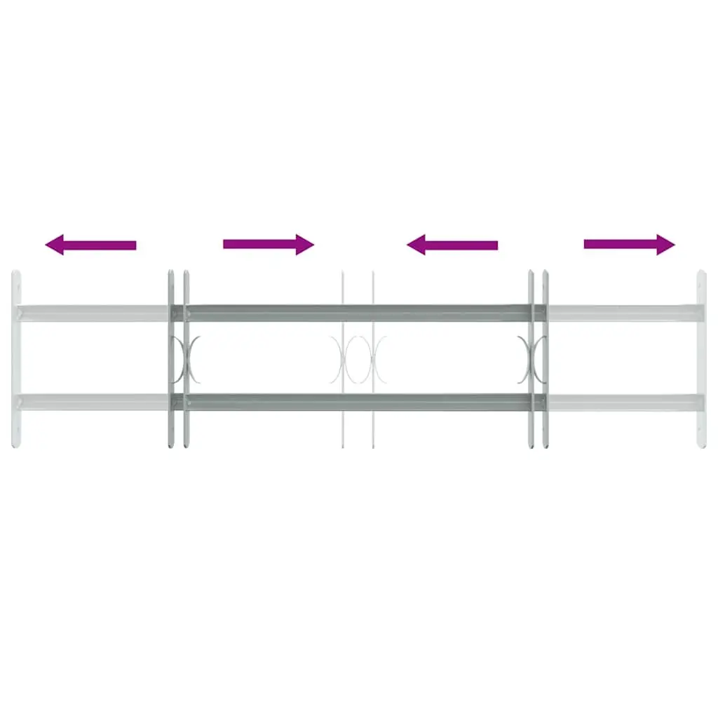Adjustable Security Grille for Windows Protection 700-1050 mm Silver